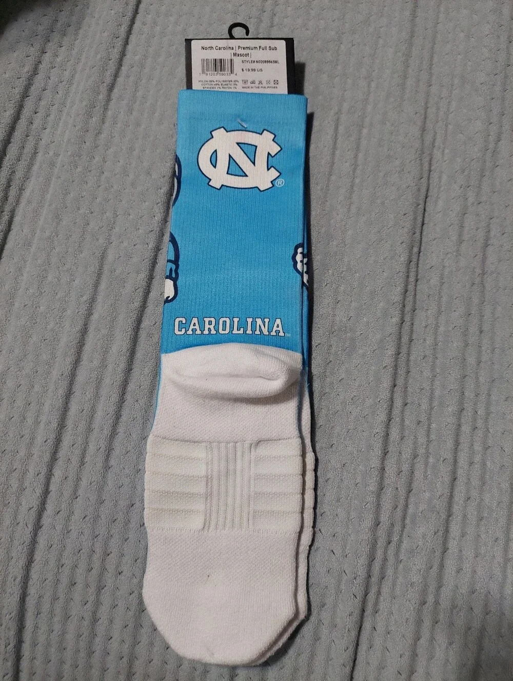 UNC Tar Heels Light Blue Crew Socks